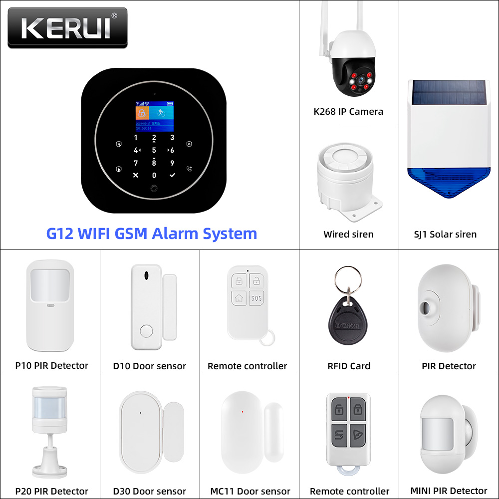 Sim Gsm Alarm - KERUI G12 2G Wifi Wireless Home