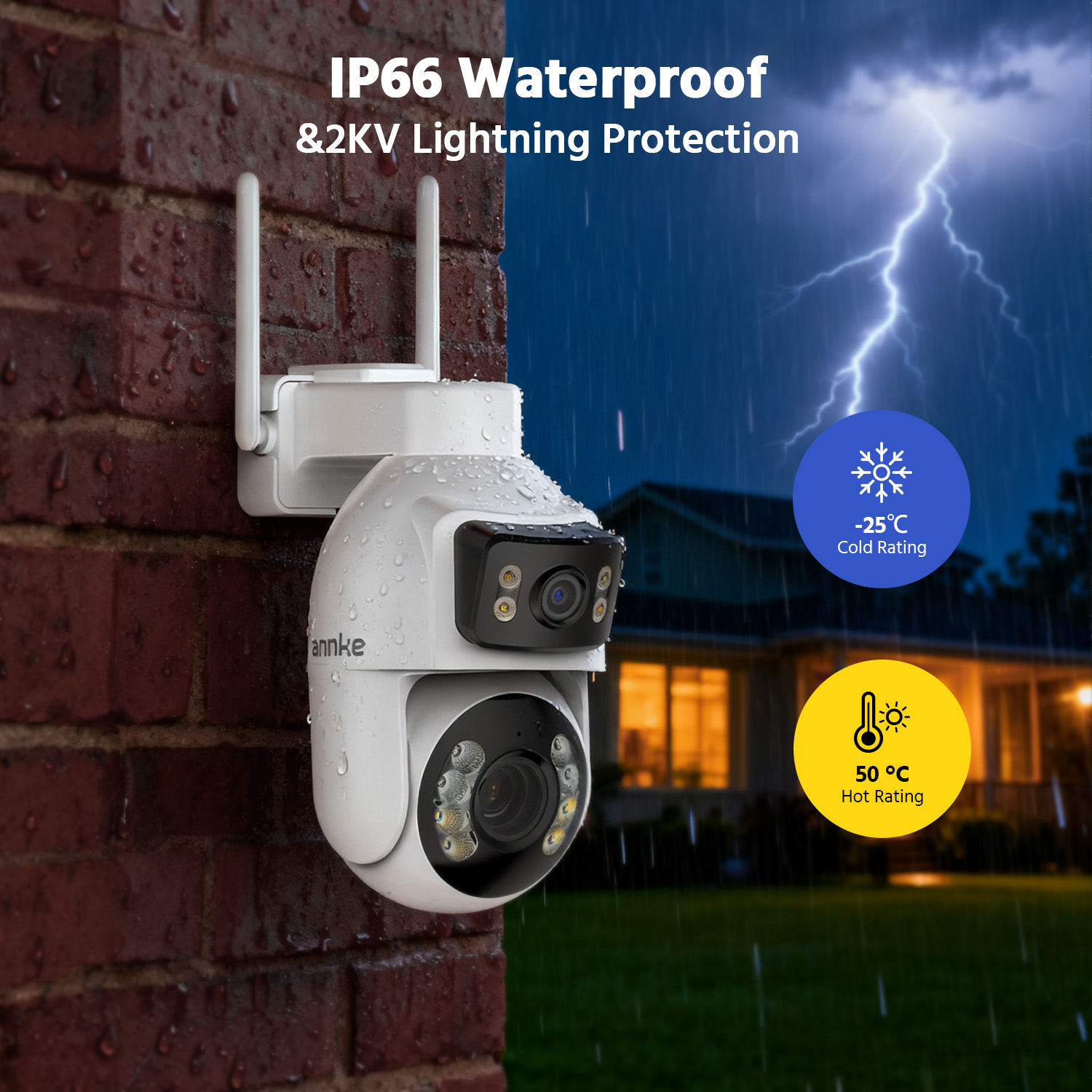 Home Security Google Camera - ANNKE 3 Inch PTZ Dual-Lens Security