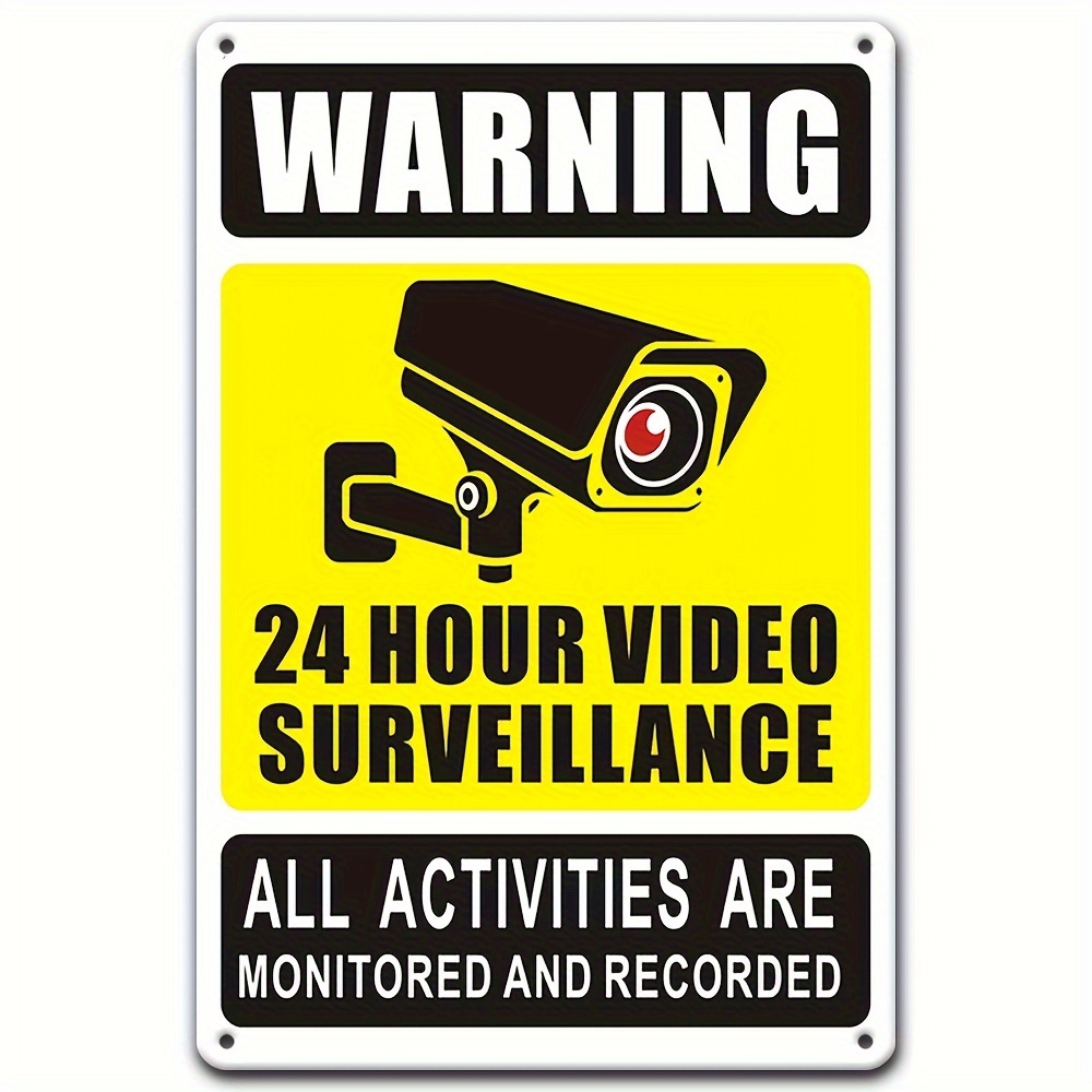 Home Security Home Assistant - 24/7 Video Surveillance Warning Sign -