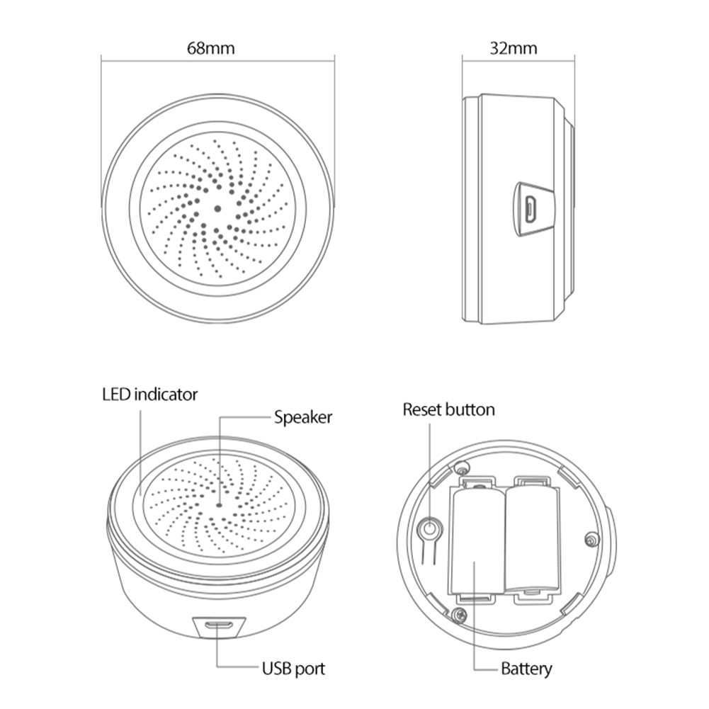 Home Security Siren - Tuya Zigbee Sound Light Sensor Smart