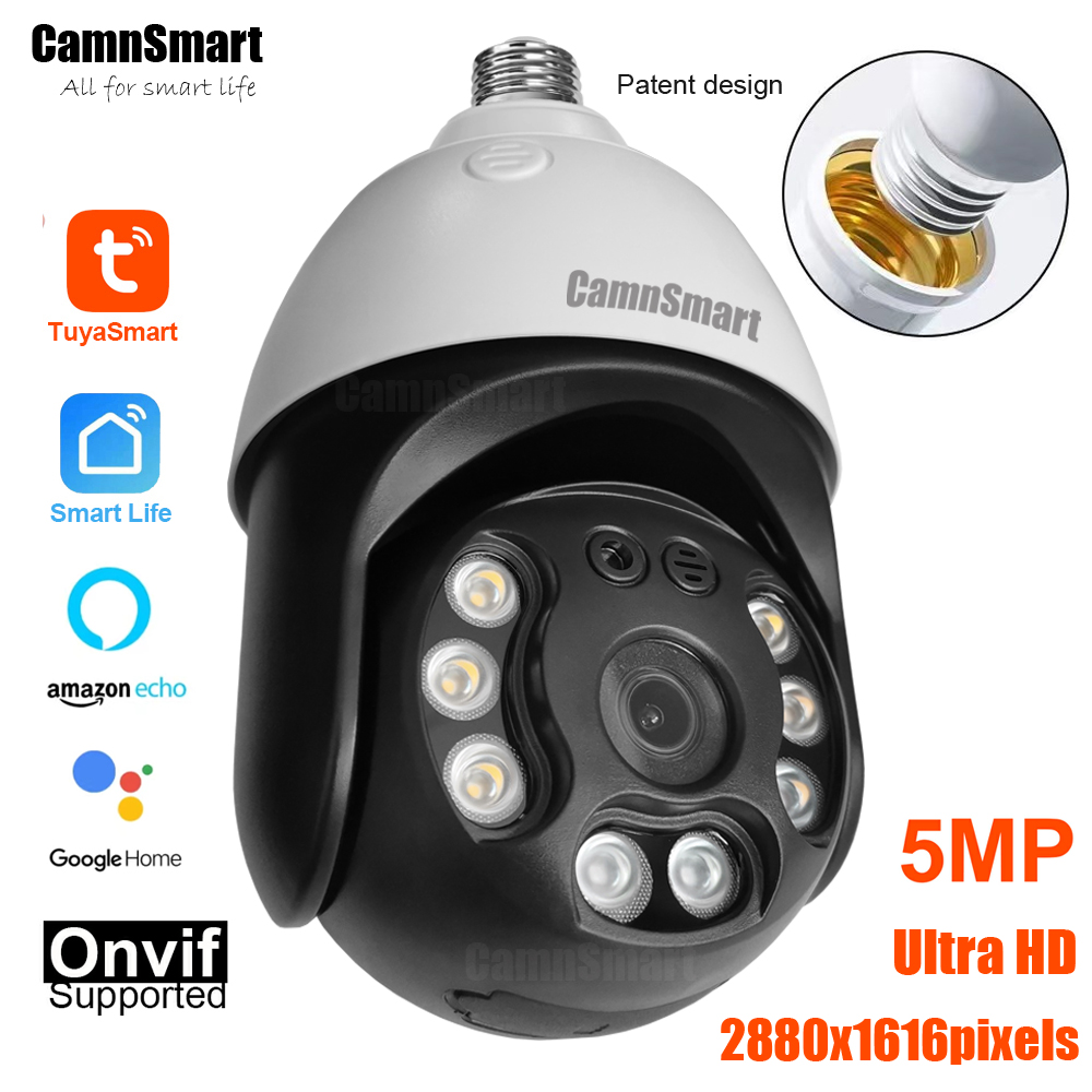 Home Security Google Camera - Camnsmart Tuya 5MP Alexa Wifi Bulb
