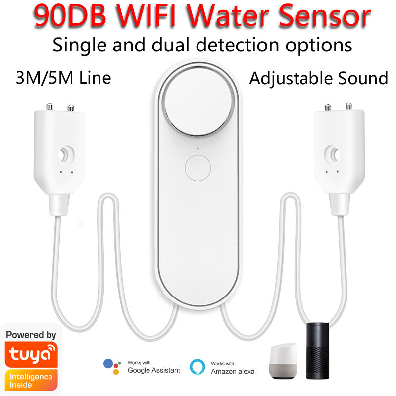 Home Security Safe - 3M/5M WiFi Water Leak Detector 90DB