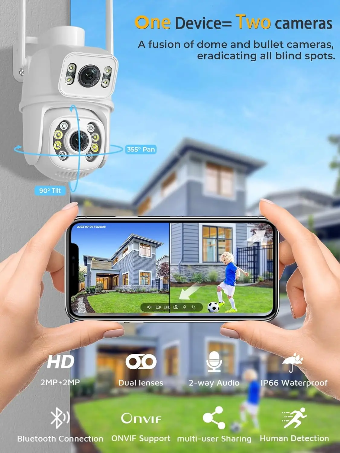Outdoor Dual Lens 3MP WiFi PTZ - đánh giá và giá Home Security Google Camera