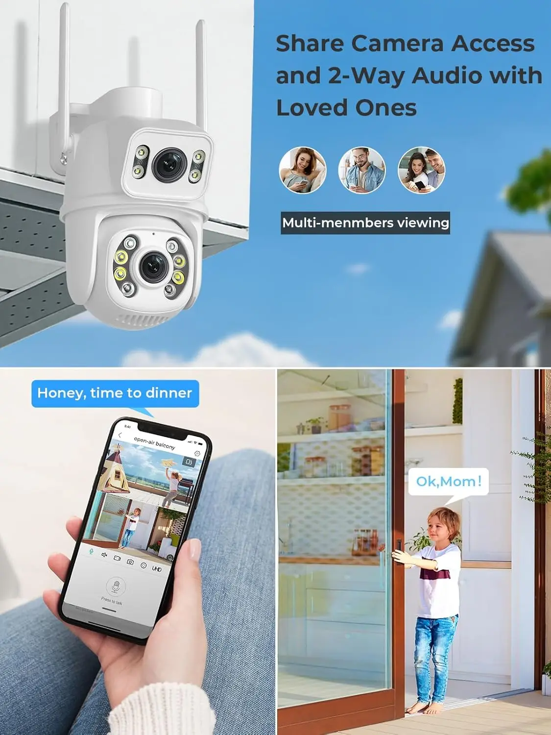 Outdoor Dual Lens 3MP WiFi PTZ - đánh giá và giá Home Security Google Camera