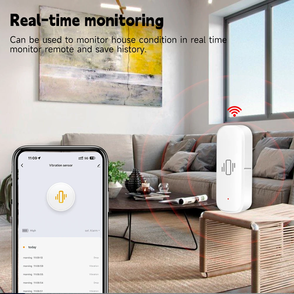 WiFi/Zigbee Smart Vibration Se - đánh giá và giá Home Security Alarm