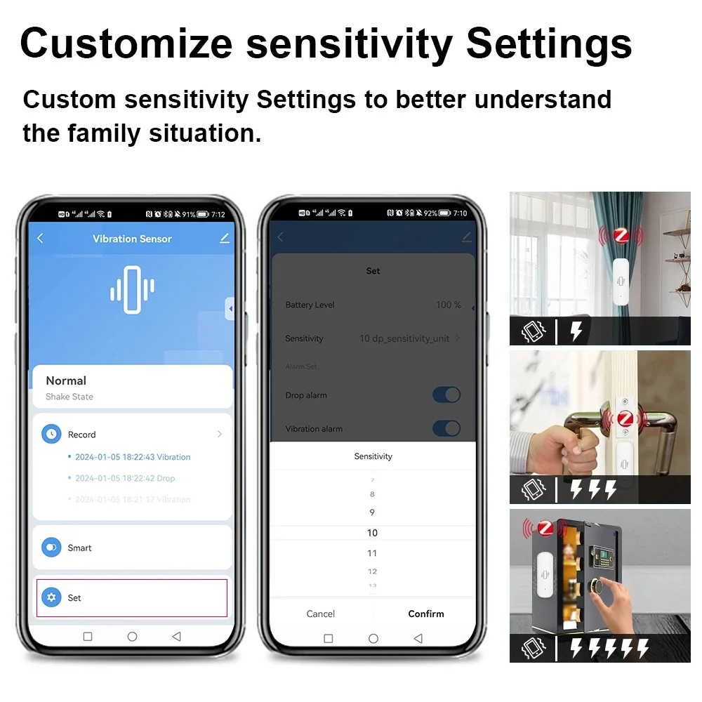 Smart ZigBee Vibration Sensor  - đánh giá và giá Home Security Alarm