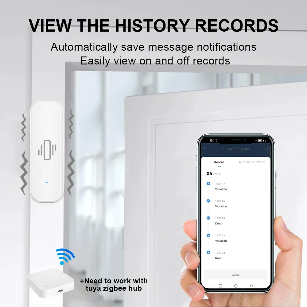 Smart ZigBee Vibration Sensor  - đánh giá và giá Home Security Alarm