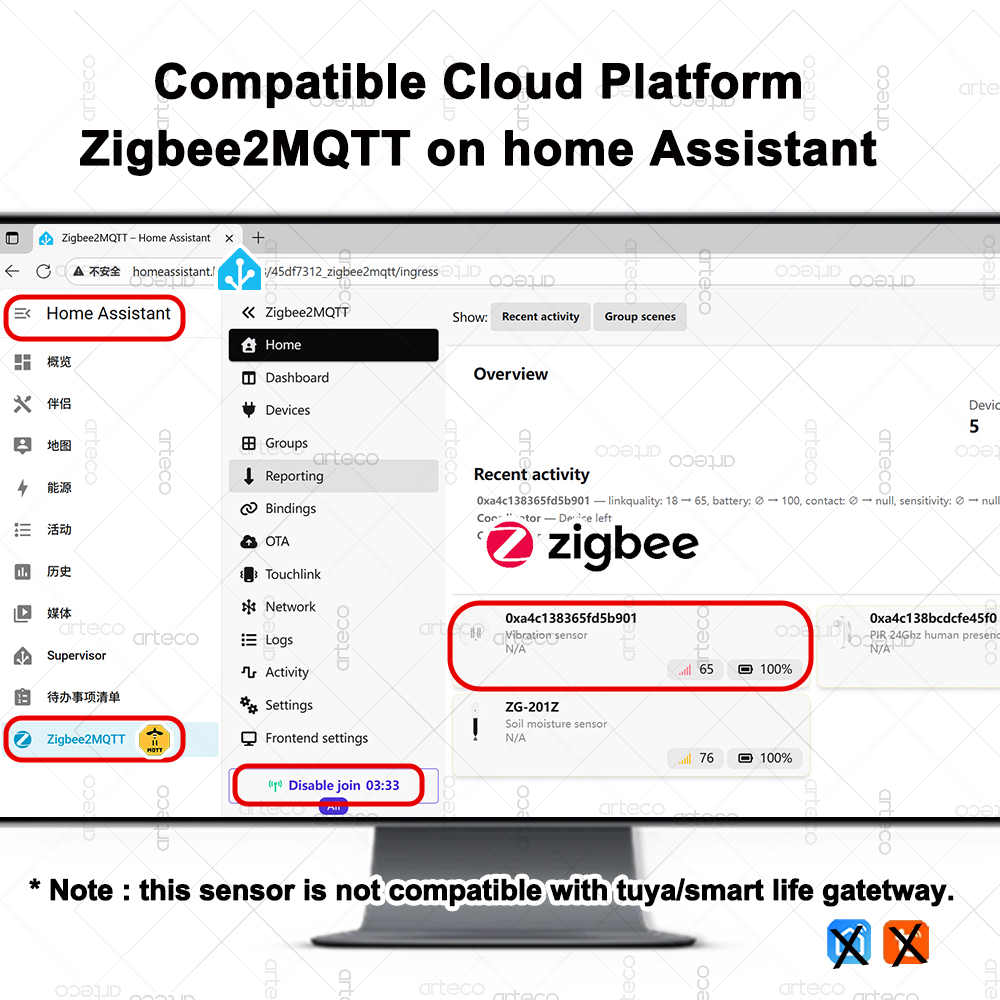 ZigBee Smart Vibration Sensor  - đánh giá và giá Home Security Home Assistant