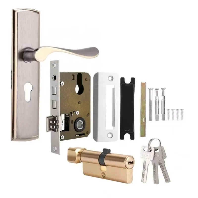 Gold Door Handle Lock Silent H - đánh giá và giá Home Security Product