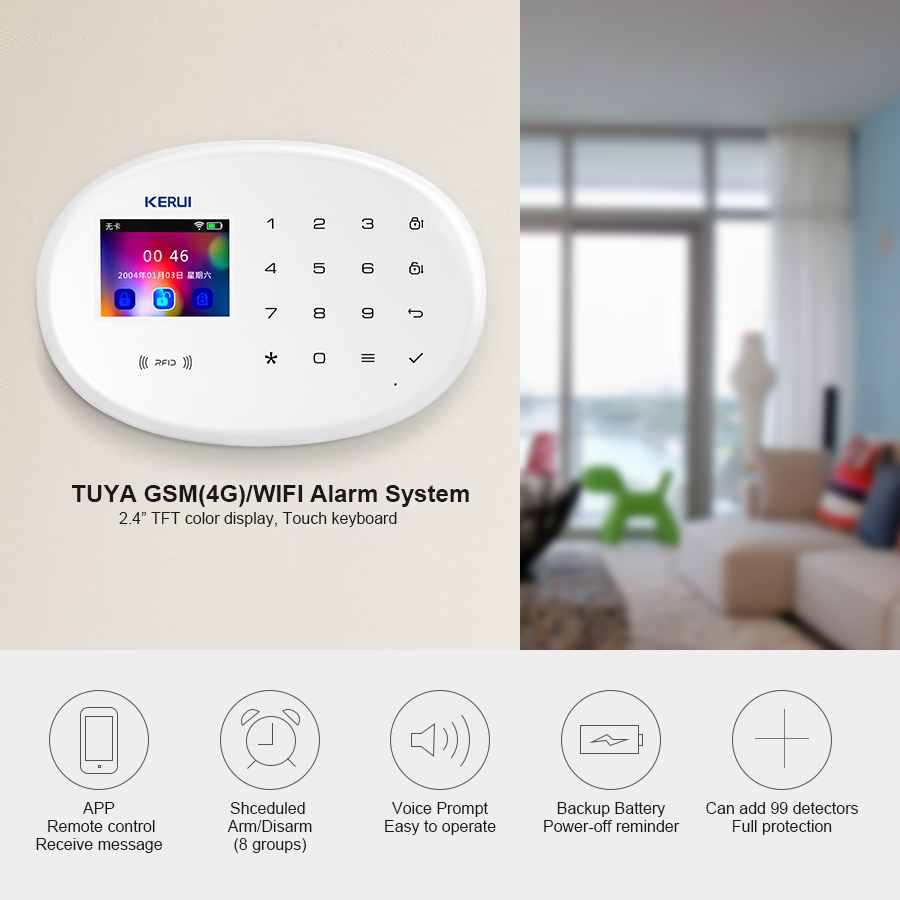 KERUI W202 WIFI GSM Alarm Syst - đánh giá và giá Sim Gsm Alarm