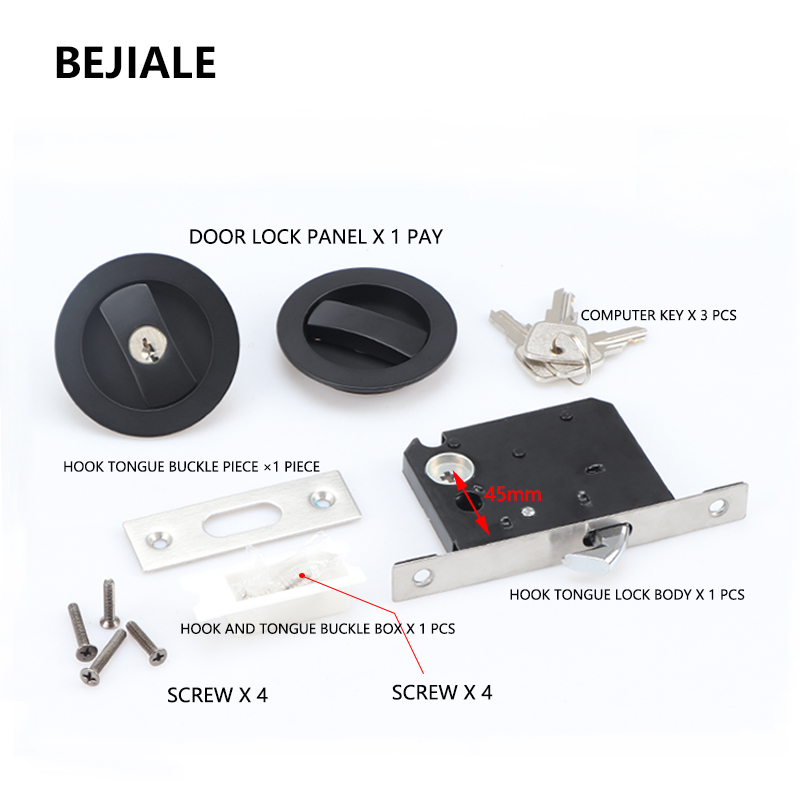 Đen Cửa Trượt Khóa Cửa Phòng T - đánh giá và giá Home Security Locks